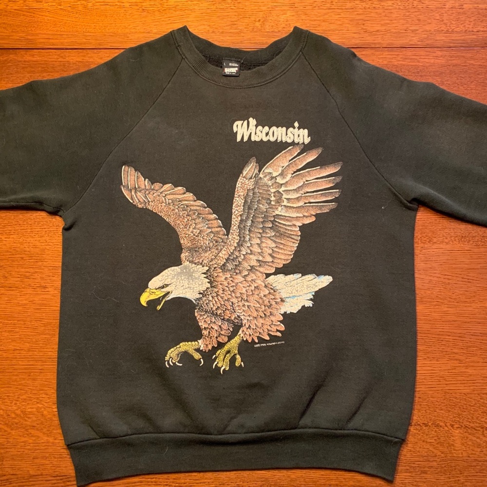 Vintage Wisconsin eagle crewneck sweatshirt L